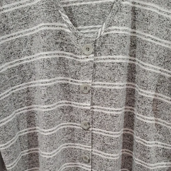 Torrid Gray Strped Crop Style Sweater - Picture 3 of 7